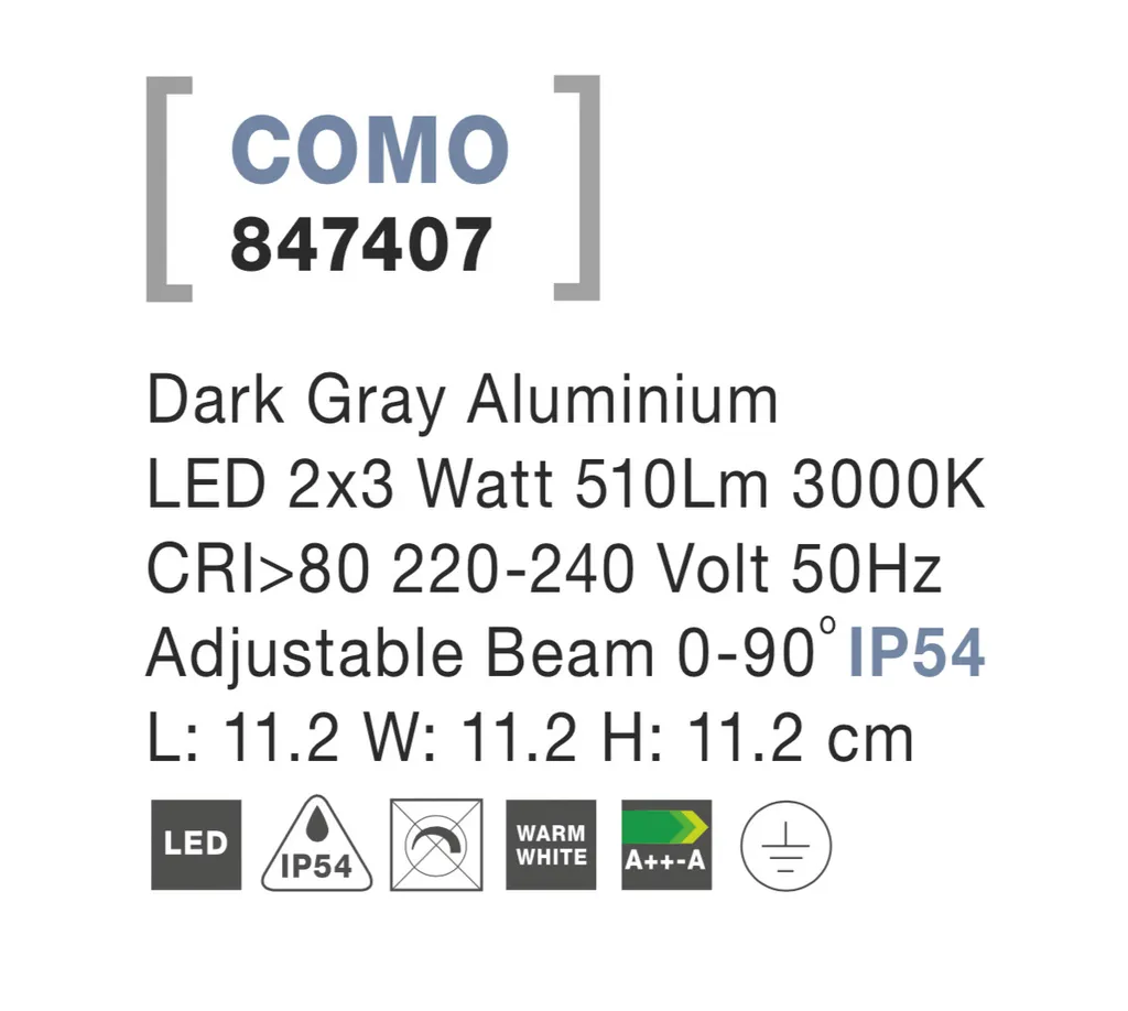 Applique Murale COMO Nova Luce - Finition Haut de Gamme et Éclairage Doux - 7