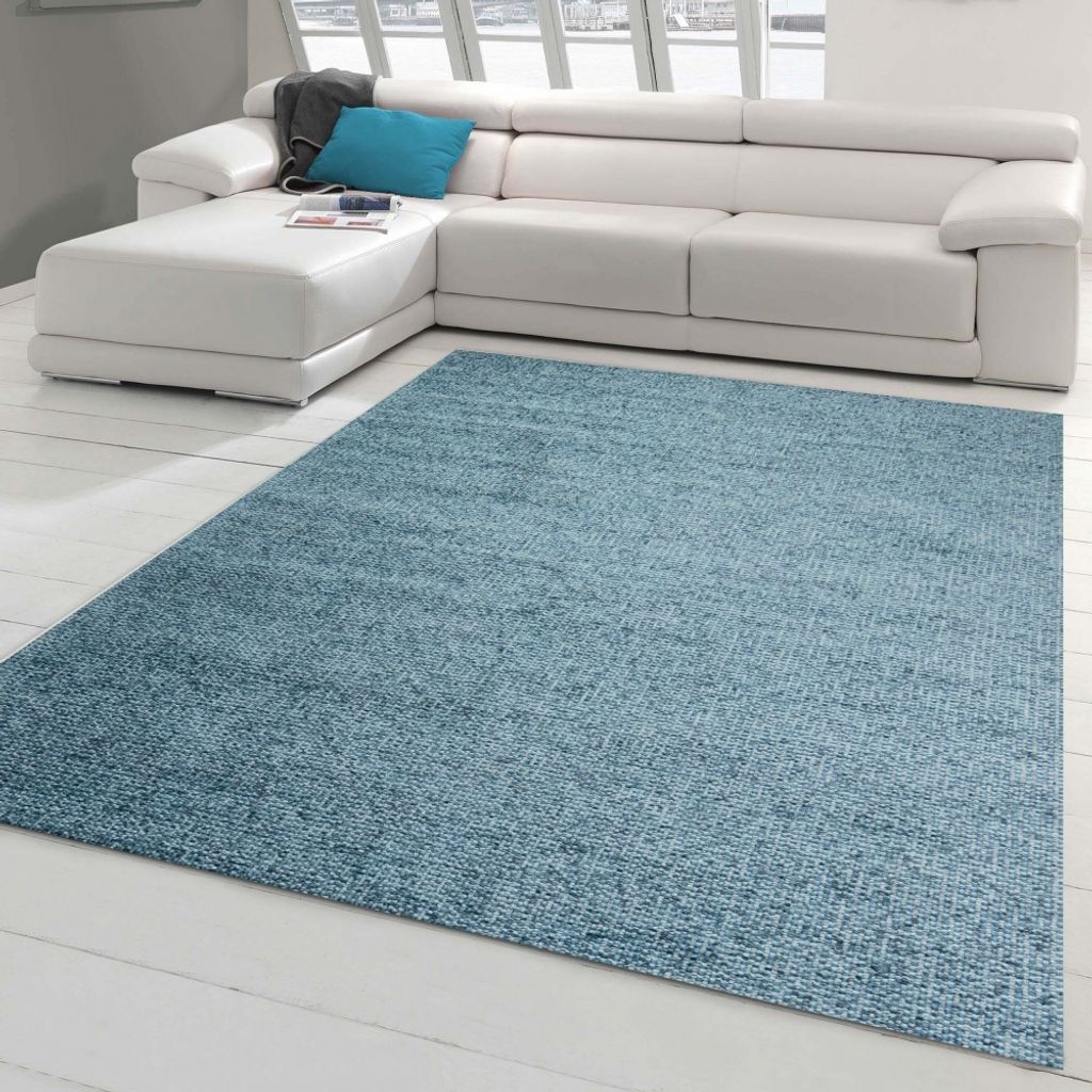 Naturteppich Schlafzimmer Wohnzimmer Büro grau blau Größe - 200 x 290 cm