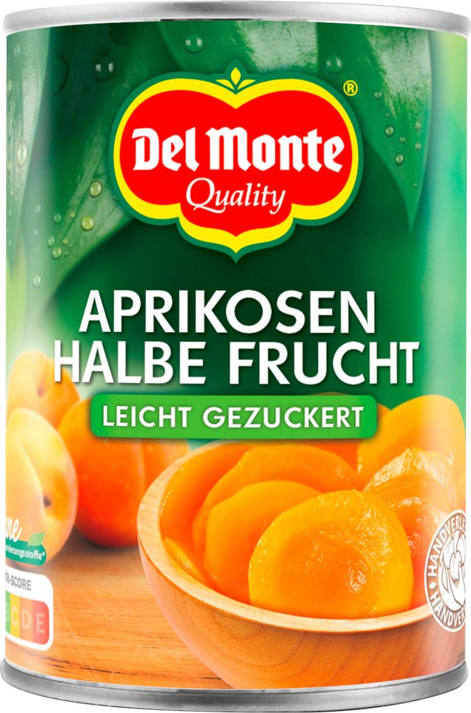 Abricots Del Monte, demi-fruits légèrement sucrés, en Image du produit 