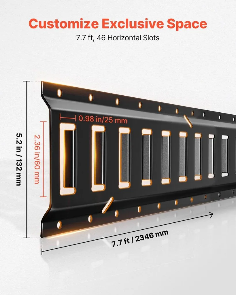 Kit Rails d'Arrimage E-Track 2,3m avec 26 Accessoires et Sangles - 4
