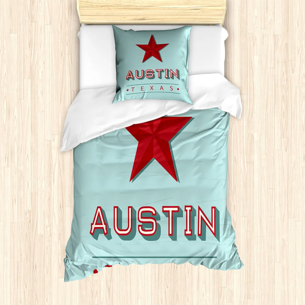 Set Copripiumino ABAKUHAUS Austin Texas Stella Singolo Rubino Pallido