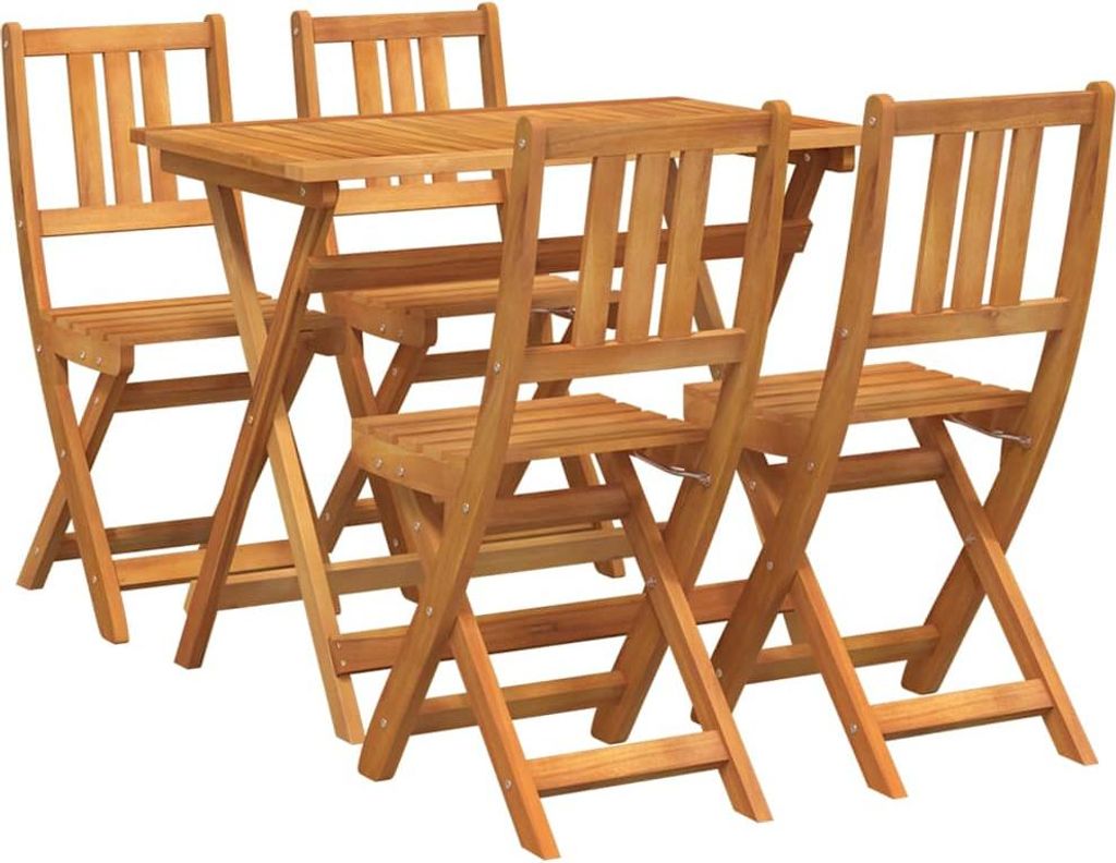 vidaXL Garten Bistro Set 5 pcs Braun Massivholz Akazie