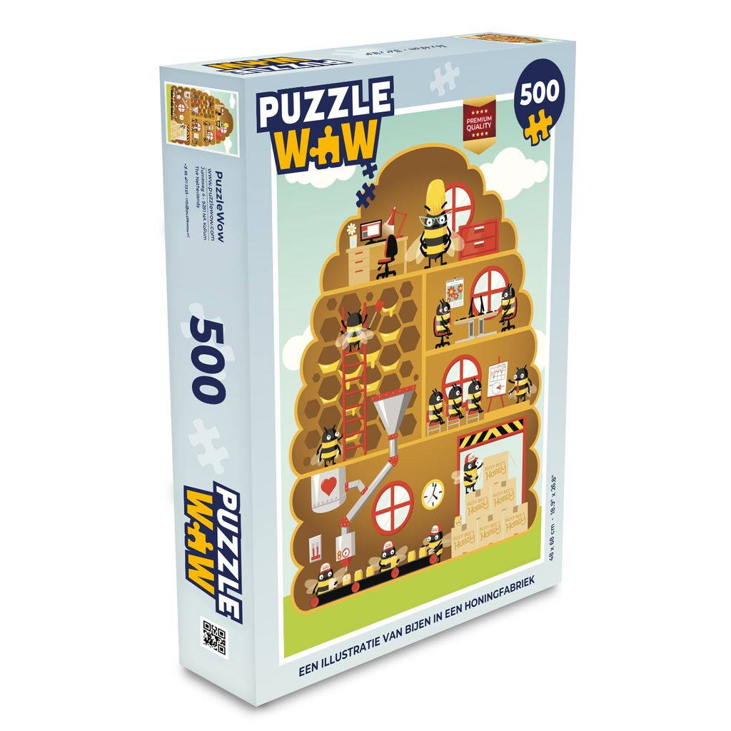 MuchoWow Puzzle 500 Teile Eine Illustration von Bienen in einer Honigfabrik - Denken - Spiel - Toy
