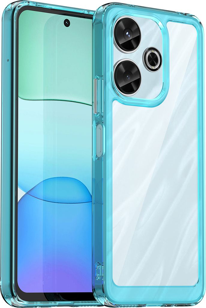 Schutzhülle für Xiaomi Redmi 13 4G Klar Rückseite Stoßfeste TPU Silikon Bumper Hülle Hellblau