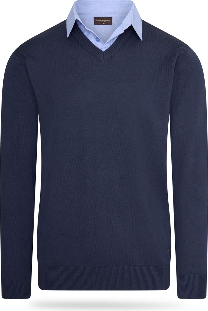Cappuccino Italia Mock Pullover Navy  Blau - Große L Produktbild 