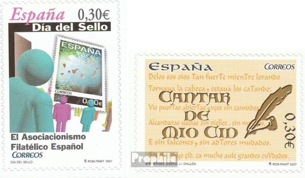Briefmarken Spanien 2007 Mi 4223,4224 (kompl.Ausg.) postfrisch Tag der Briefmarke