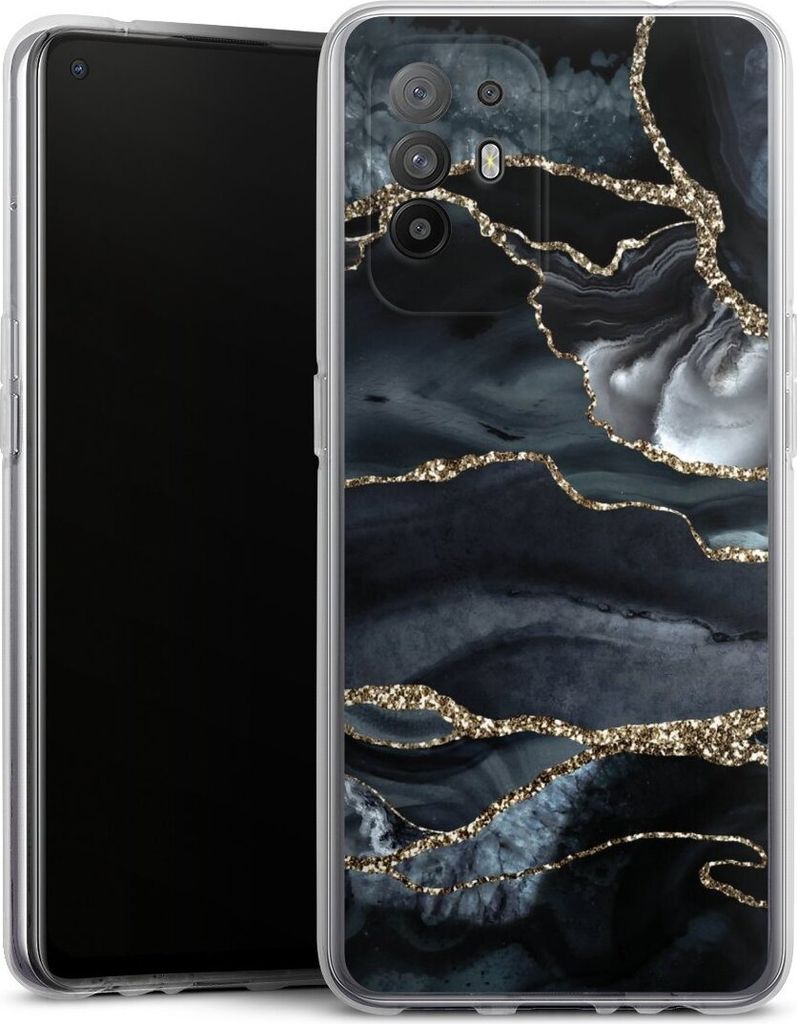 DeinDesign Handyhülle für Oppo A94 5G Silikon Hülle Case Smartphone Schutzhülle Glitzer Look Marmor Trends