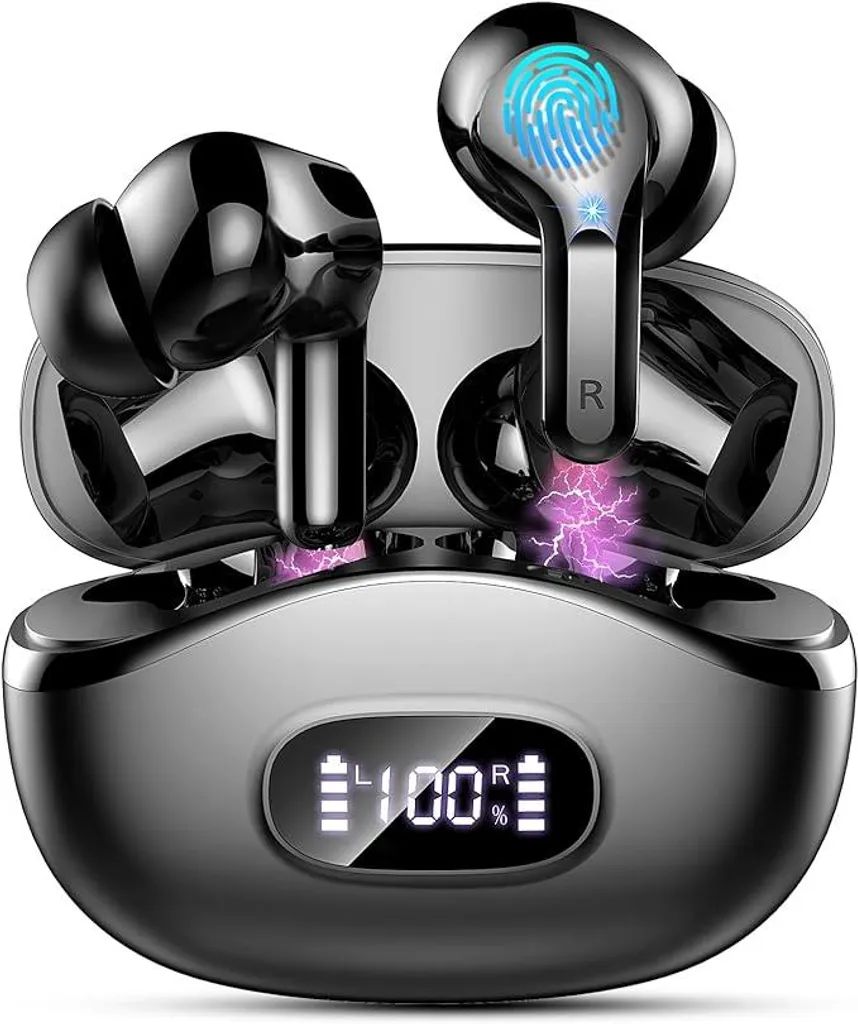 In-Ear-Kopfhörer Kabellos Bluetooth 5.4,Tiefer Bass Hi-Fi Stereo Wireless Earbud, 4 ENC Noise Cancelling Mic, USB-C in Ear Ohrhörer, IP-X7 Wasserdicht