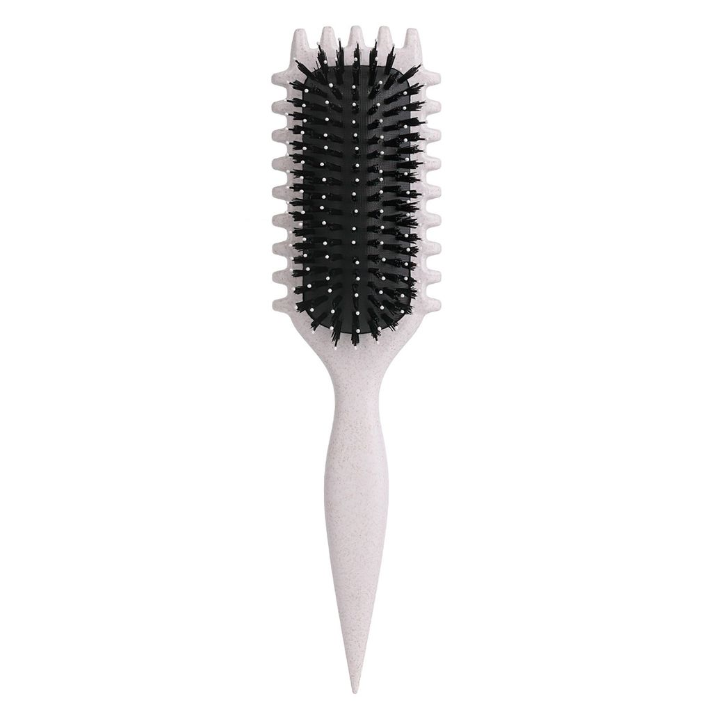 Curl Hair Brush, Lockenbürste , Curl Define Stylingbürste, Wildschweinborsten Bürste, Haarbürste zum Entwirren & Stylen für Frauen, Aprikose