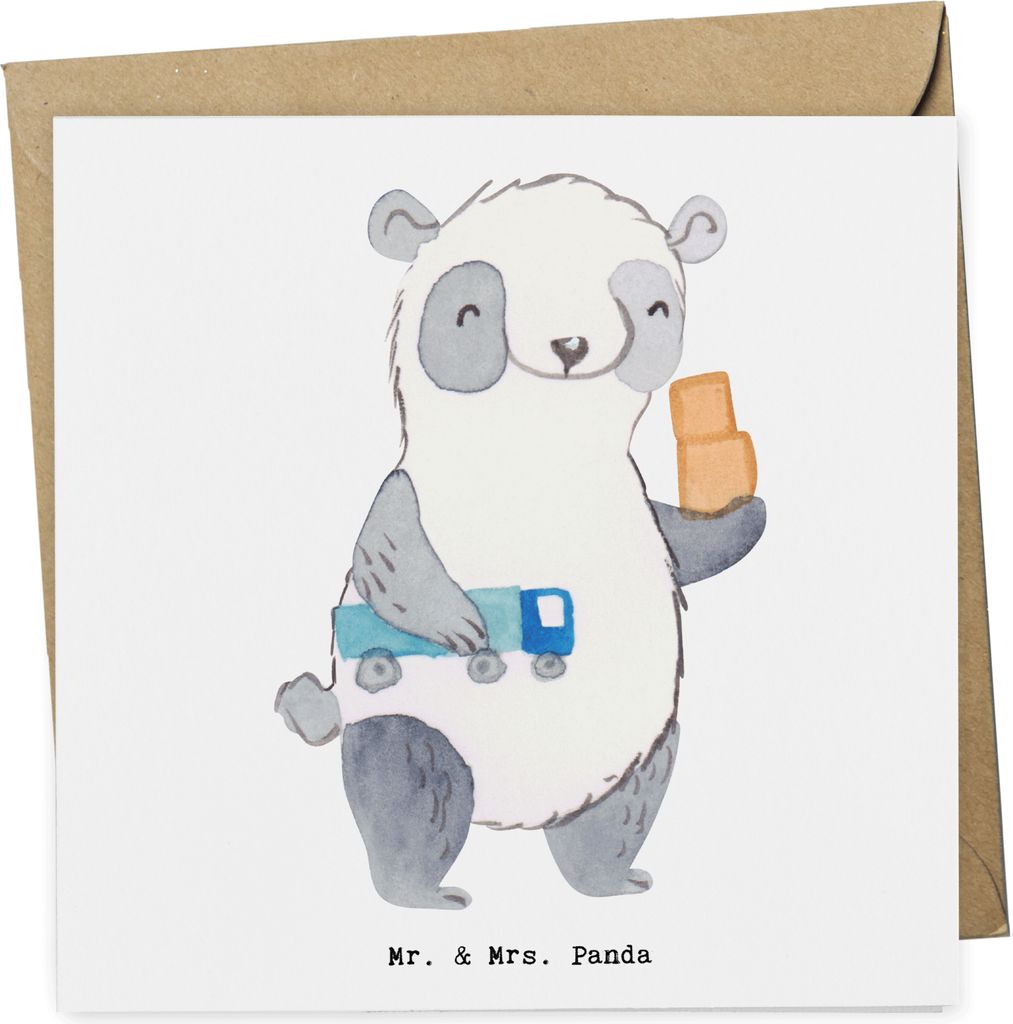 Mr. & Mrs. Panda Glückwunschkarte Möbelpacker Herz - Weiß - Geschenk, Kartons, Klappkarte, faltkarte, Umzugsfirma, Umzugshelfer, anlasskarte, Um...
