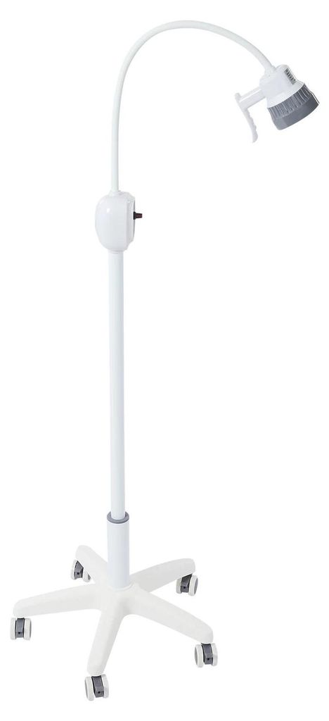 Medizinische Untersuchungs- und Operationsleuchte - Mobile LED Standlampe auf Rollen - 12 W - 5000–6000 K Tageslicht - 5 Rollen mit Bremse - 7 LE...
