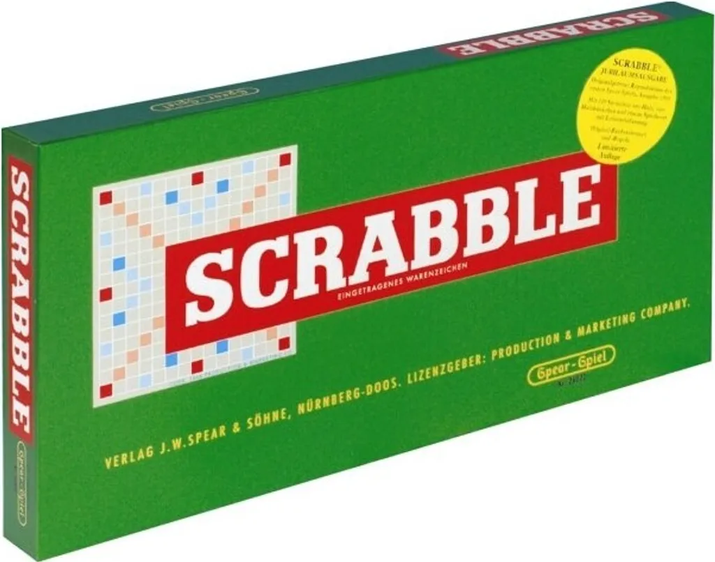 Scrabble Édition Anniversaire avec plateau luxe et jetons de qualité