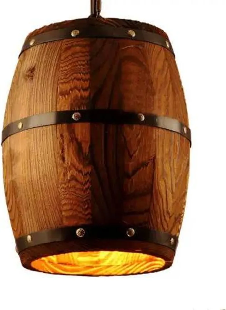 Suspension bois bouchon de vin : éclairage rustique pour déco originale - 10