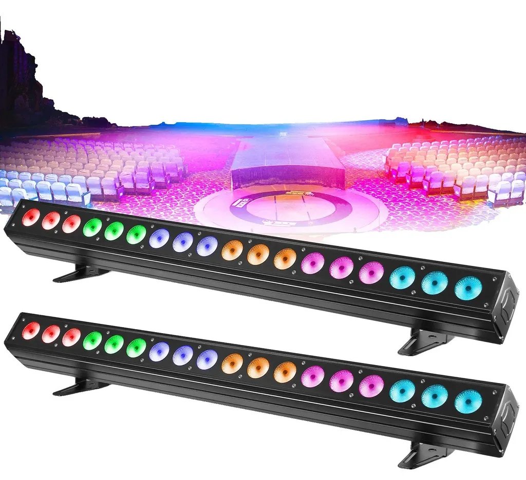 Éclairage mural LED RGBWAUV DMX sans scintillement prise UE lot de 2