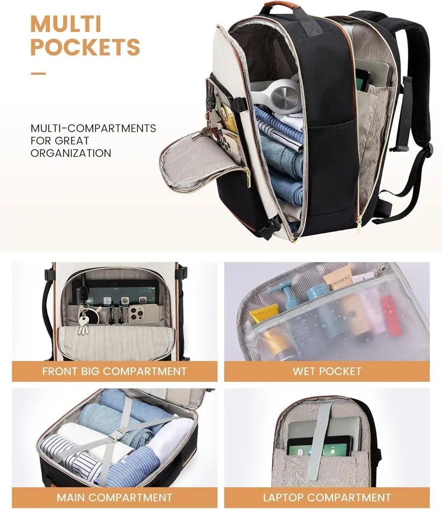 Zaino 17 Pollici LOVEVOOK 40L: Zaino Impermeabile per Nomadi Digitali - 6