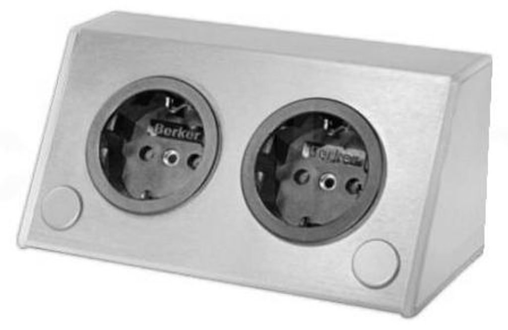 Thebo Aufbausteckdose 1791226 Edelstahl 2fach ST 3900 A Produktbild 