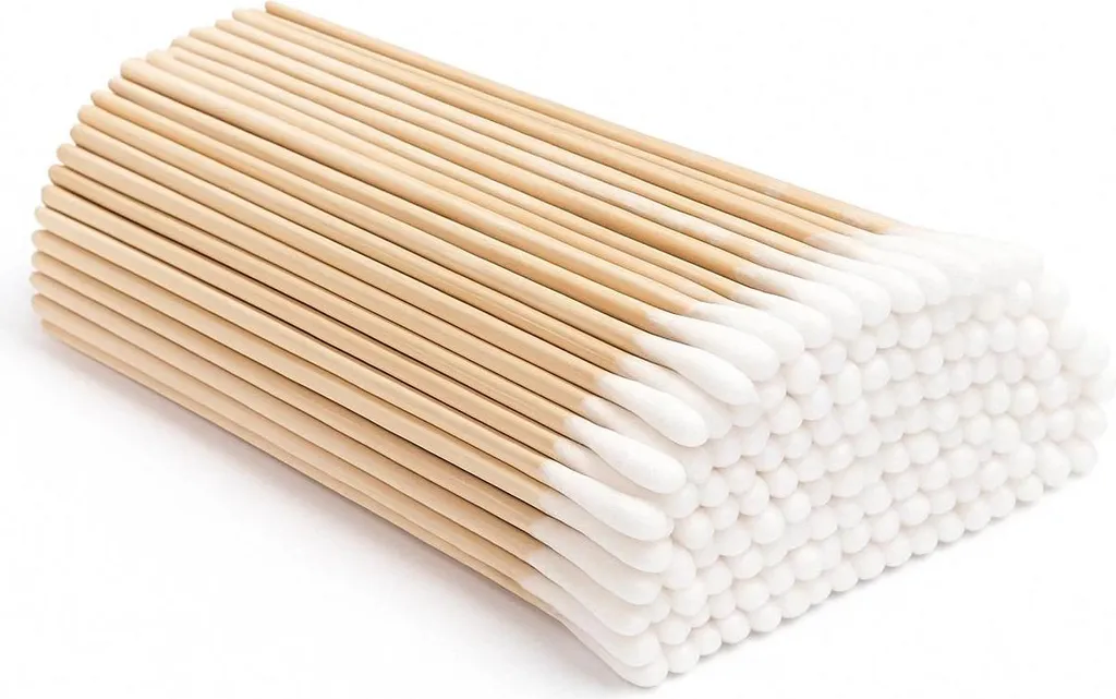 Bâtonnets ouatés stériles 15cm manche bois naturel - Boîte de 100