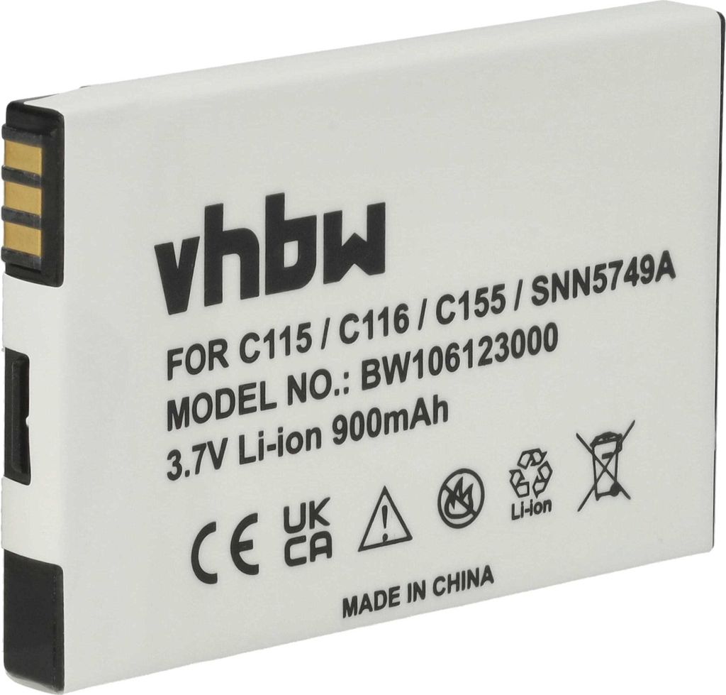 vhbw Akku Ersatz für Motorola SNN5749A für Handy Smartphone Telefon (900 mAh, 3,7 V, Li-Ion)