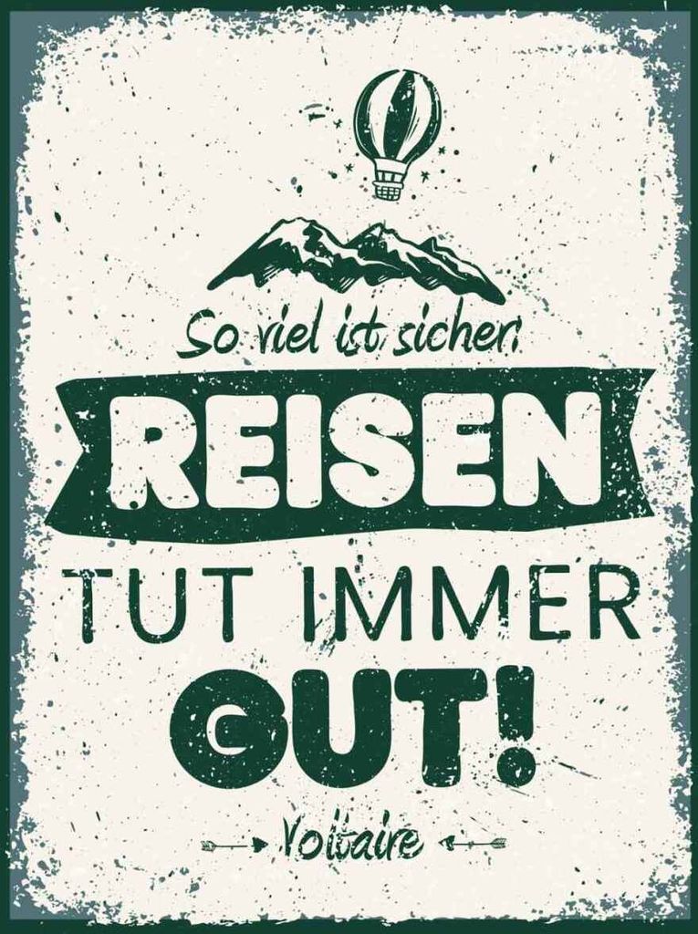 vianmo Holzschild 40x30 cm Voltaire Reisen tut immer gut Dekoration