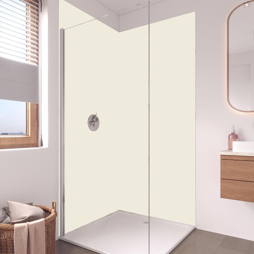 Duschrückwand - Wandverkleidung für Dusche aus ALU Acryl 0,3 cm - 80 x 200 cm - RAL Creme