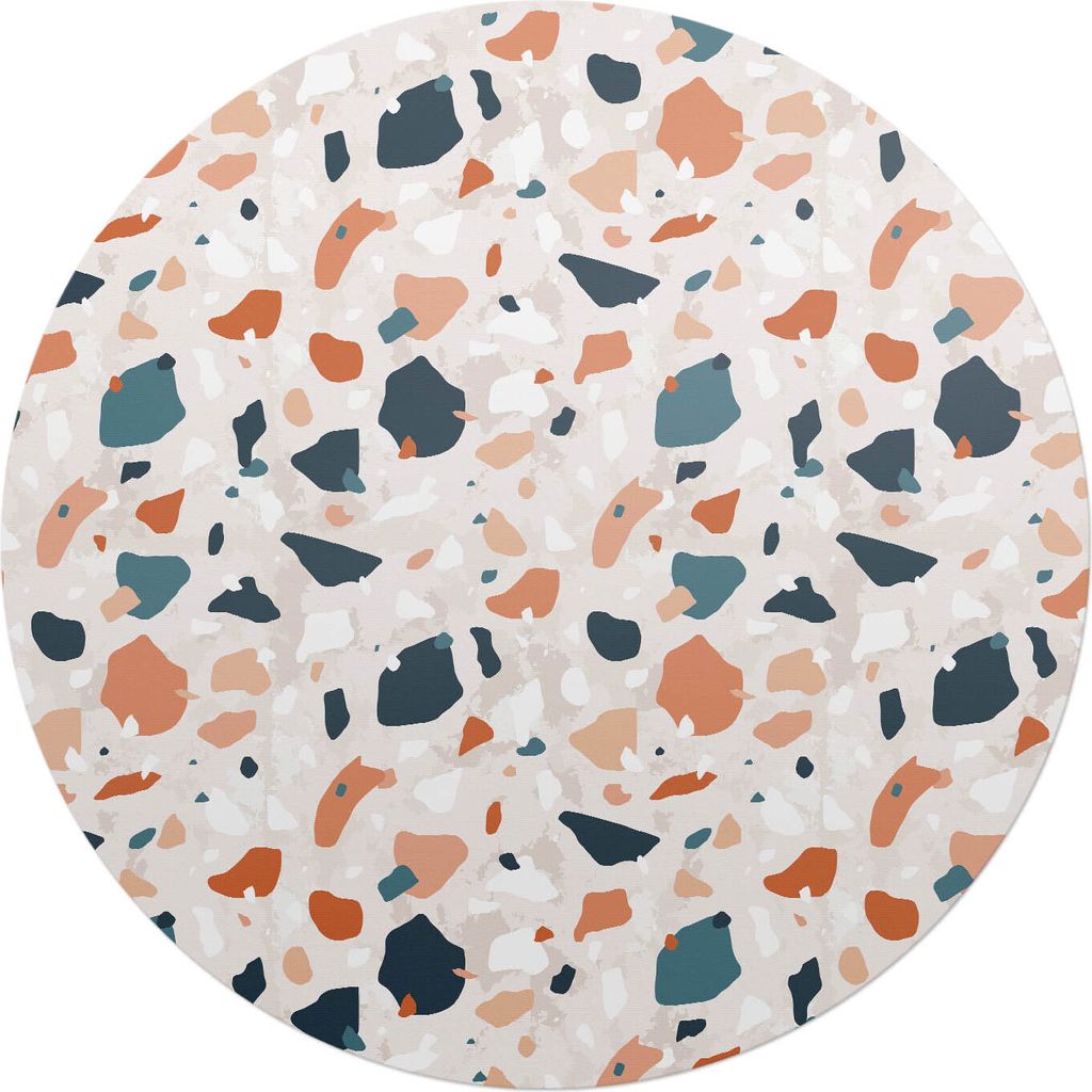 Terrazzo-Abstraktion – Bodenschutzmatte – Stuhlunterlage – Bürostuhlmatte – Rutschfeste Bodenmatte – Schutzmatte für Hartboden – fi 1...