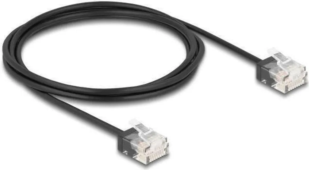 Cavo di Rete RJ45 Cat.6 UTP Ultra Slim 2m Nero | Cavo Patch Professionale