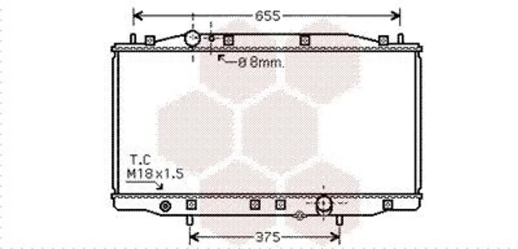 Radiateur de refroidissement eau VAN WEZEL compatible HONDA Accord VII