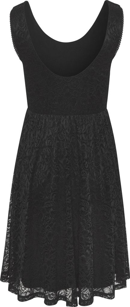 LASCANA Spitzenkleid mit breiten Trägern und tiefem Rundhalsausschnitt schwarz Größe 36