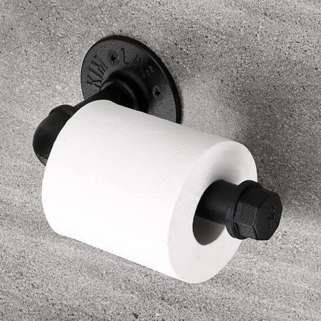 Chasse d'eau pour rénovation WC en acier inox noir et kit de fixation