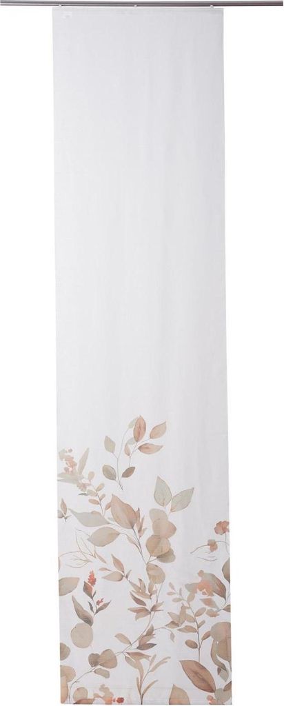 Flächenvorhang - 60 x 245 cm - Weiß - Pfirsichrosa - Polyester