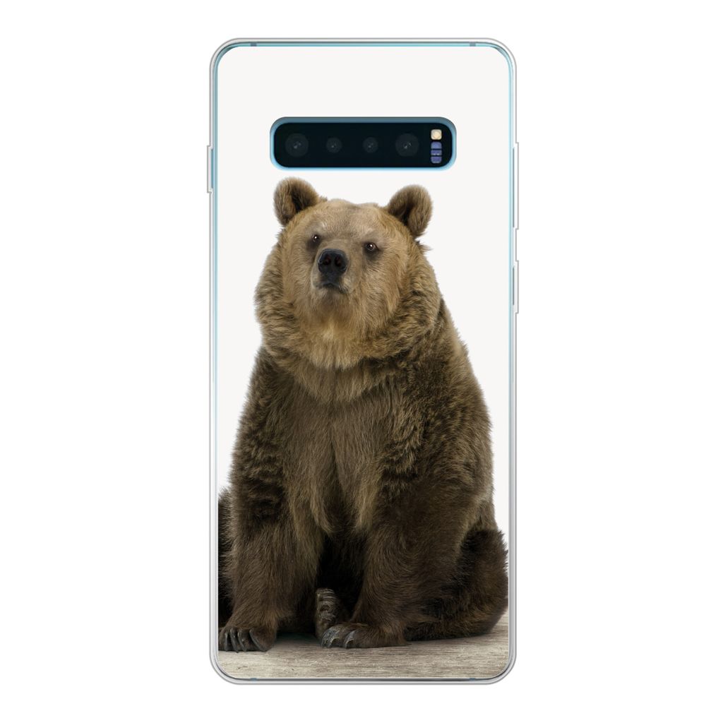 MuchoWow Handyhülle Schutzhülle Hülle für Samsung Galaxy S10 Lite Braunbär - Tiere - Bär - Niedlich - Jungen - Mädchen Silikon Softcase Ha...