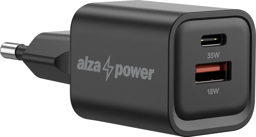 Chargeur rapide AlzaPower G400CA 35W noir USB-C compact pour smartphone