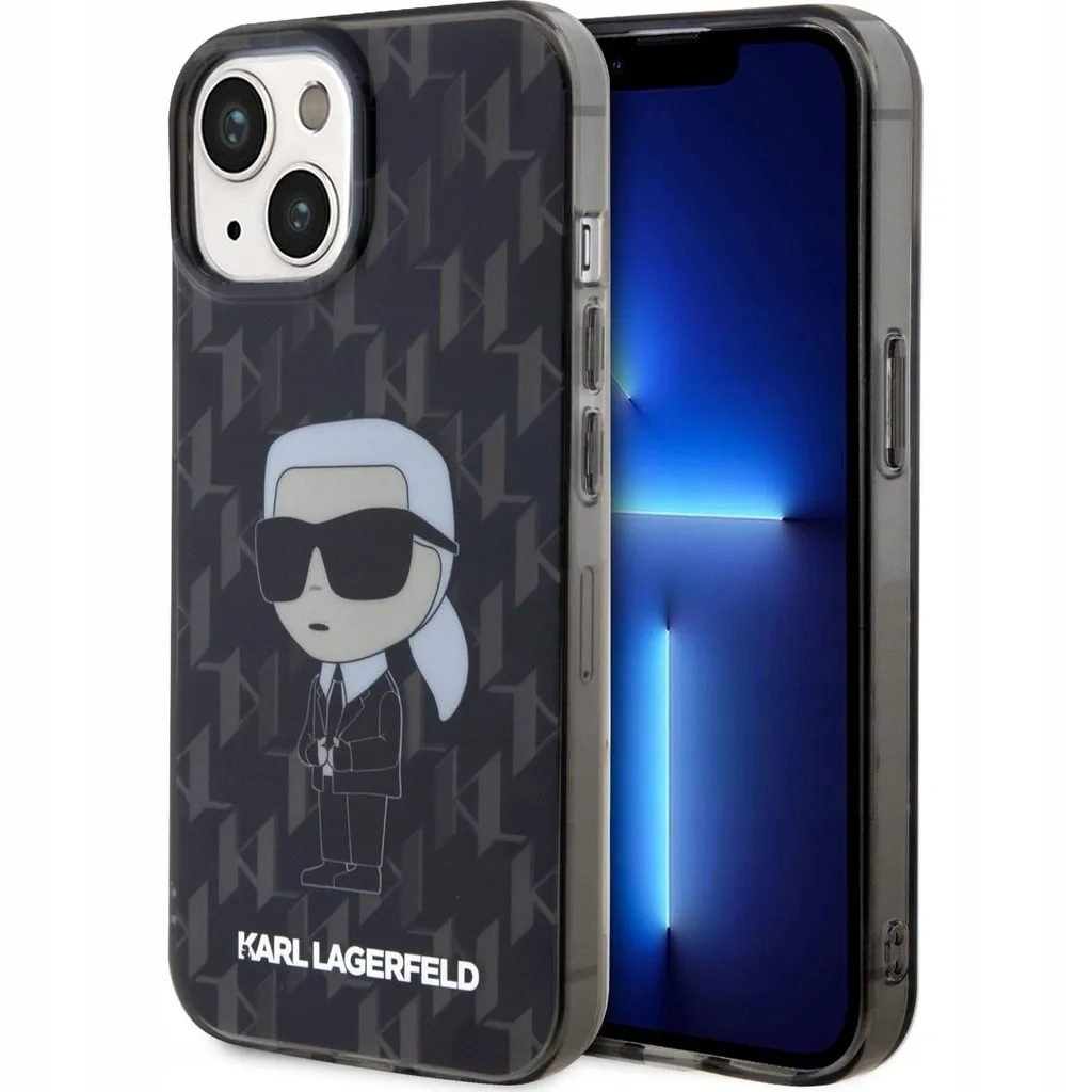 Karl Lagerfeld Ikonik Monogram iPhone 15 Case - Eleganza in Nero - 1