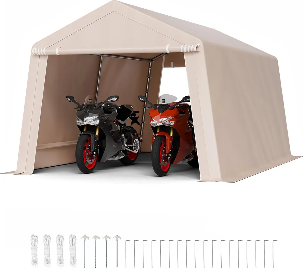Abri voiture contre pluie et soleil, garage en PE gris pour le jardin