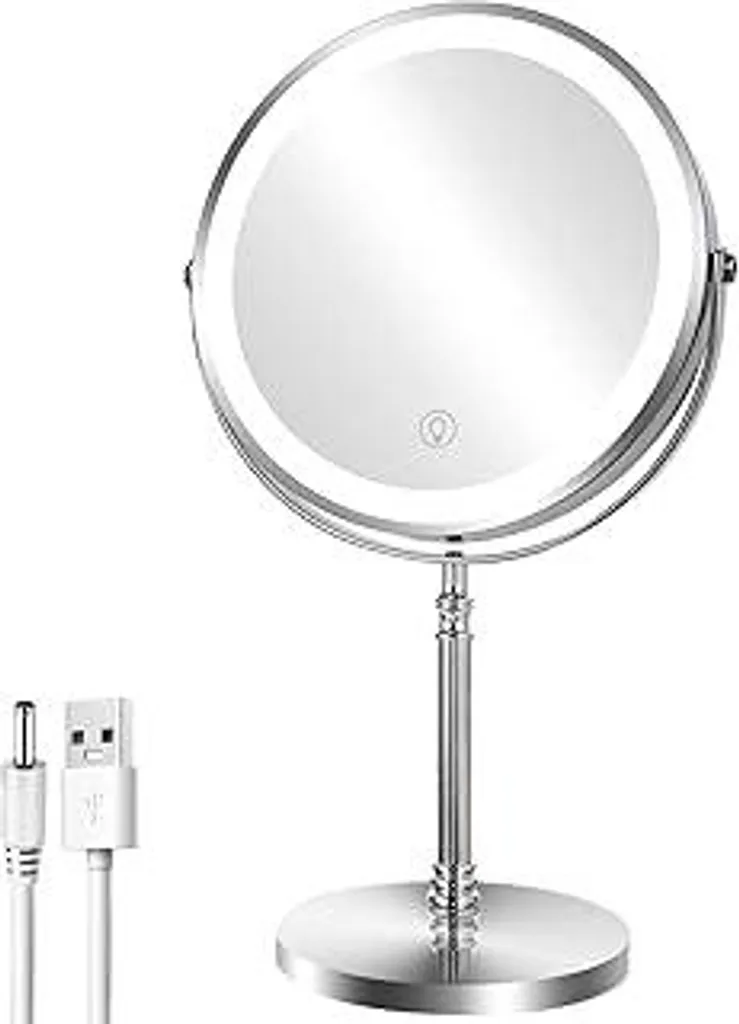 AusDaur Specchio Trucco Professionale 3 Luci LED - Ingranditore 10X USB