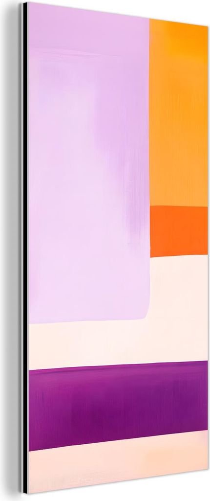 MuchoWow Wanddekoration Metall Metallbild Wandkunst 20x40 cm Flugzeuge - Abstrakt - Rechteckig - Orange MuchoWow Aluminium Gemälde - Aluminium Gem...