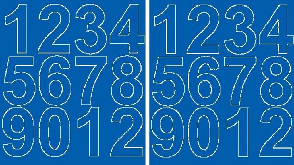 Numeri Adesivi Blu Lucidi 7 cm - PVC Impermeabile Alta Tenuta