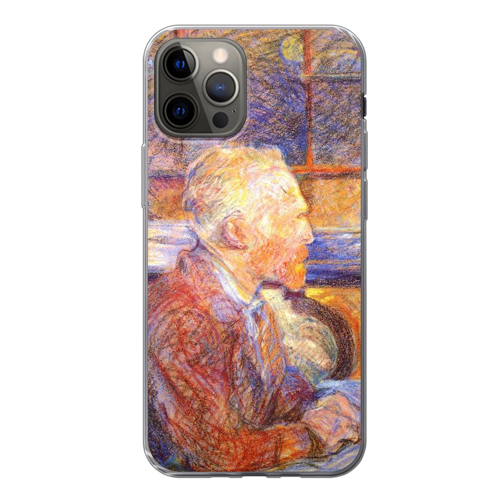 MuchoWow Handyhülle Schutzhülle Hülle für iPhone 12 Pro Porträt von Henri de Toulouse-Lautrec - Vincent van Gogh Silikon Softcase Handy Hül...