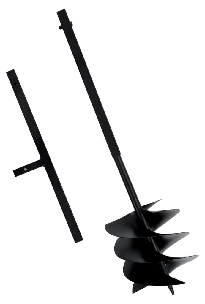 Erdbohrer mit Griff 250 mm aus Stahl in Schwarz