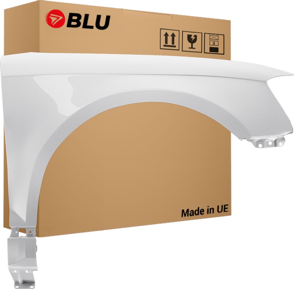 BLU Kotflügel Passend für Audi A3 8P II-generation LIFT LS9R Rechts Weiss GletscherWeiss | 2008-2012 | Vorderseite Vorne | Lackiert | Einbaufertig