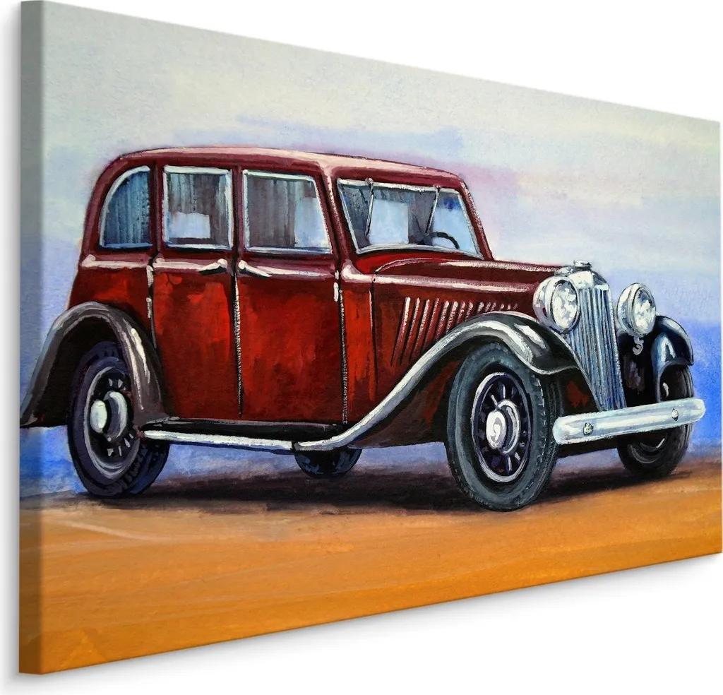 Opera d'Arte Tela SCREEN PICTURE 70x50 Auto Vintage - Edizione Pregiata