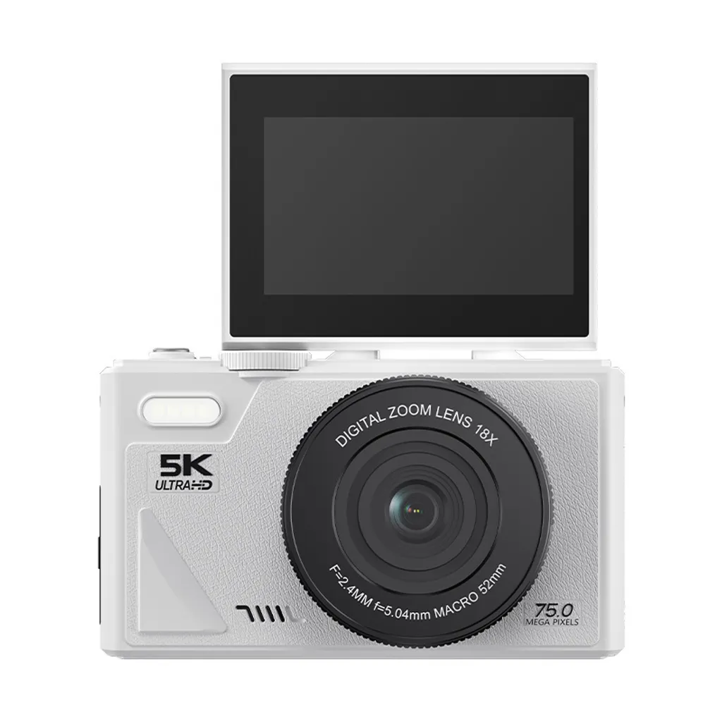 ZELURXX Fotocamera Vlog 5K WiFi - Schermo Flip per Foto da Social