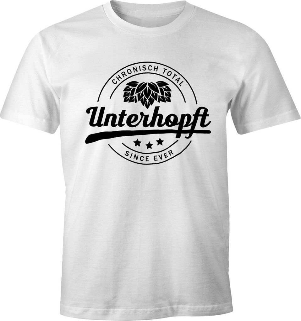Chronisch Unterhopft Total Herren T-Shirt Since Ever Fun-Shirt Moonworks weiß XL