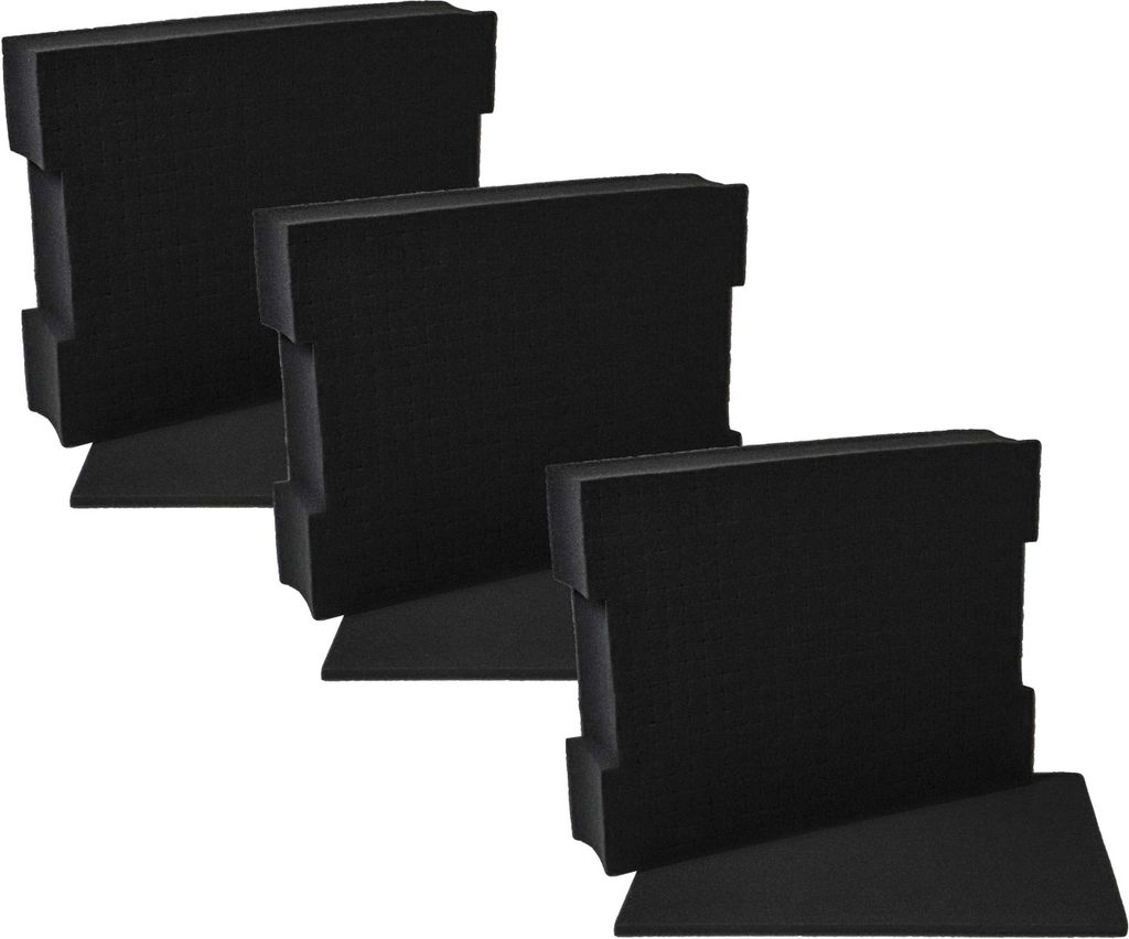 vhbw 3x Schaumstoffeinlage mit Bodenplatte Ersatz für Bosch 1600A001S1, 1 600 A00 1S1 für Werkzeugkoffer - Individuell Anpassbar, Schaumstoff Sch...