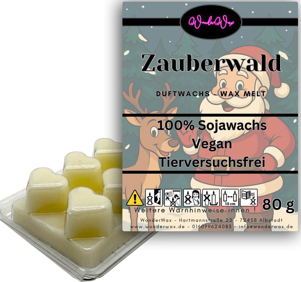 WonderWax Duftwachs Weihnachten Wax Melts für Duftlampe, 6 Herzen Duftmelt Wachsmelt Sojawachs Duftwachs Würfel für Raumdüfte, Wachs Duftöl Wi...