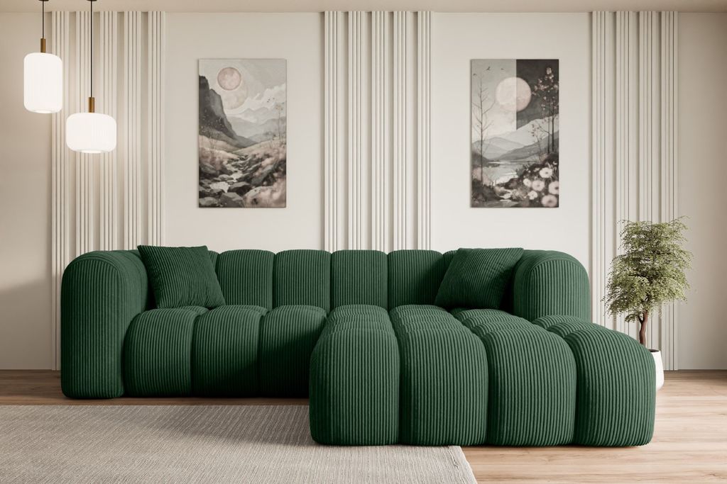 ALTDECOR Ecksofa in L-Form OLEA-L1 - 231x173x74 cm Grün - Corner Sofa Bett Eckcouch Couch Wohnlandschaft Cauchsofa