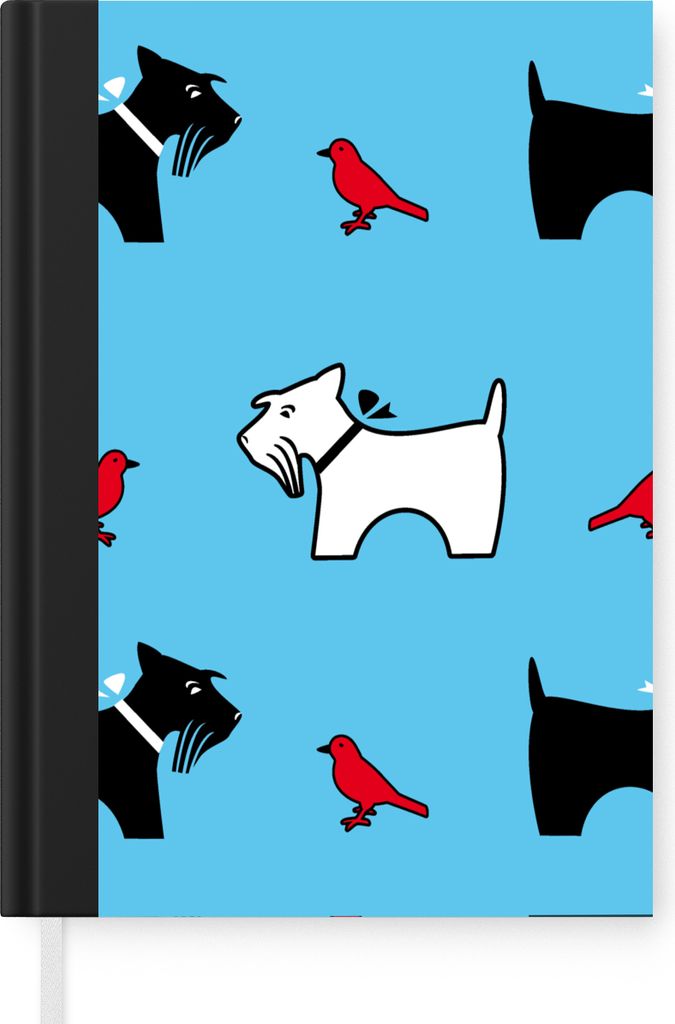 MuchoWow Notizbuch Tagebuch Haushaltsbuch Notebook A5 Hund - Vogel - Tiere - Muster - Kinder - Notizblock - Notizheft - Notebook - Schreibblock -...