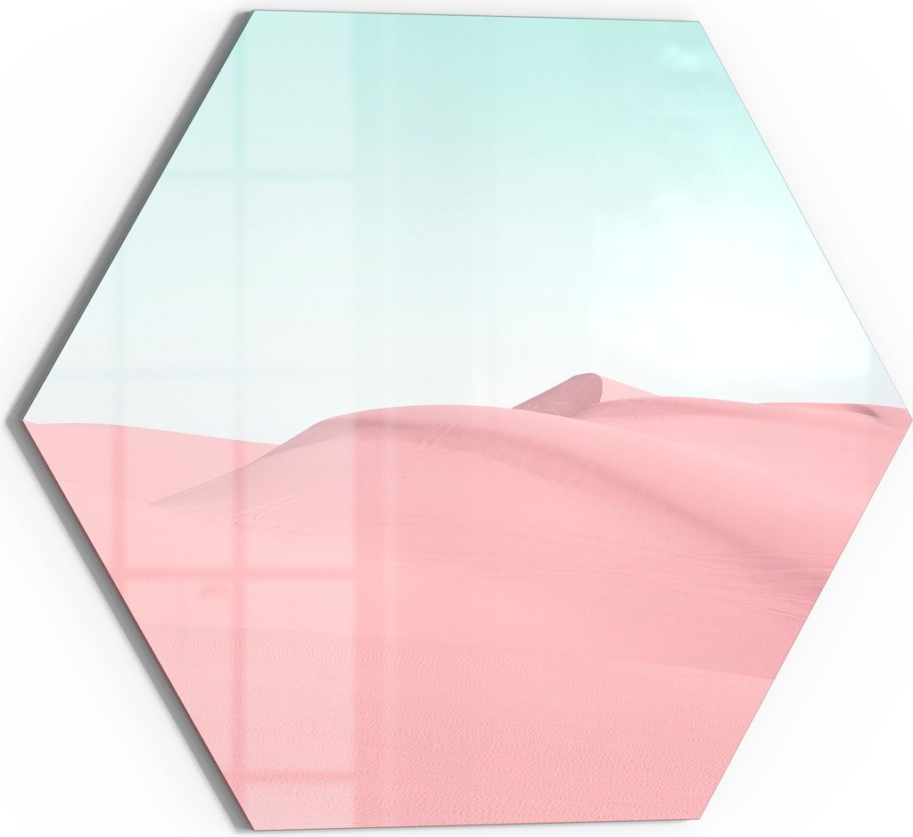 DEQORI Glasbild Echtglas 55x48 cm 'Rosige Stille' Wandbild Bild modern Deko
