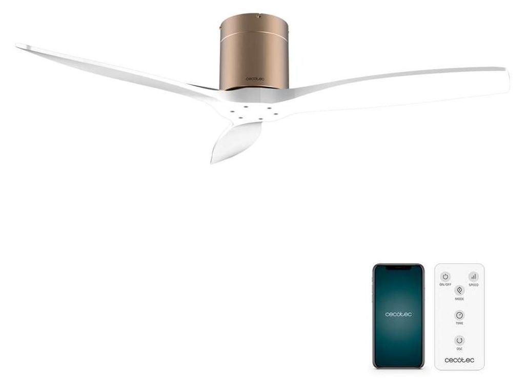 Cecotec Deckenventilator ohne Licht EnergySilence Aero 5500 Aqua GoldWeiß Verbunden