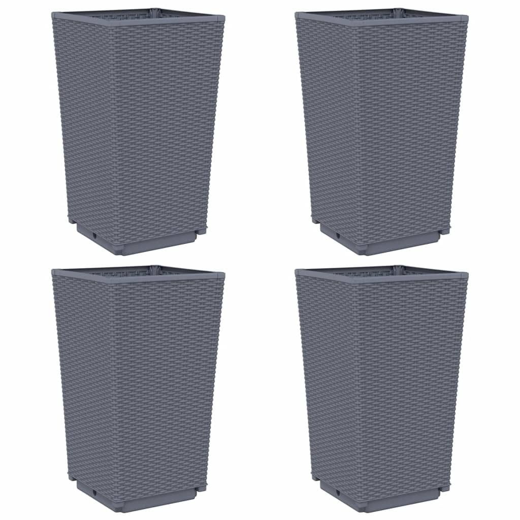 vidaXL Pflanzkübel 4 Stk. Blaugrau 32,5x32,5x57 cm PP